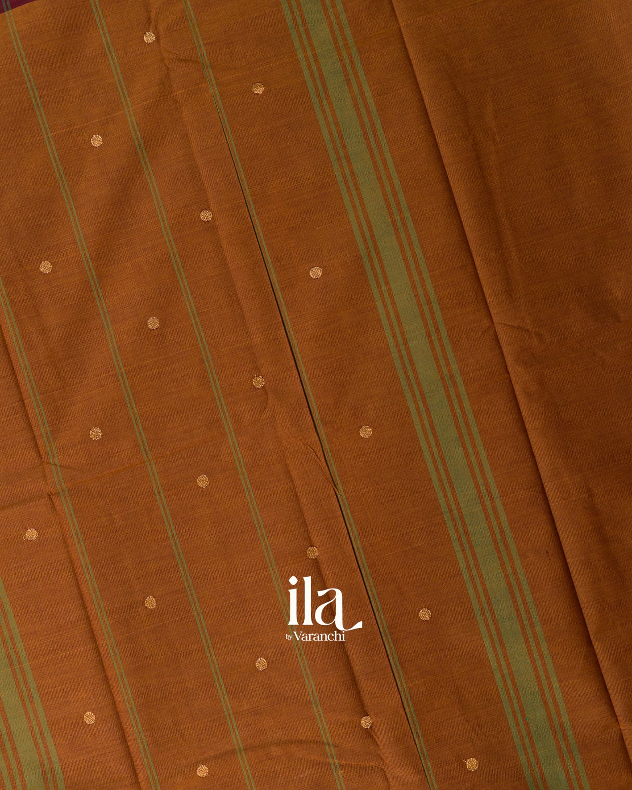 Walnut Brown Pure Chettinad Cotton Handloom Saree