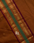 Walnut Brown Pure Chettinad Cotton Handloom Saree