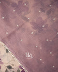 Off White Digital Printed Semi Kota Saree