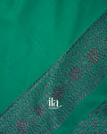 Teal Green Brocade Semi Banarasi Silk Saree