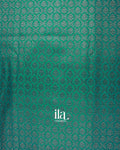 Teal Green Brocade Semi Banarasi Silk Saree