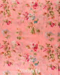 Peachy Pink Digital Printed Cotton Saree
