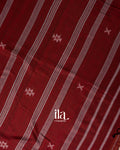 Maroon Bhujodi Stripes Pure Cotton Handloom Saree 