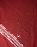 Maroon Bhujodi Stripes Pure Cotton Handloom Saree 