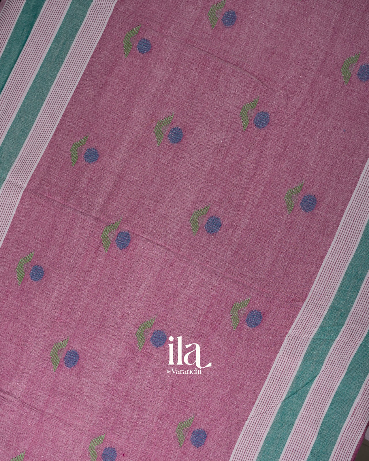 Pink  Ikkat Pure Cotton Handloom Saree 