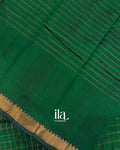Deep Forest Green Checkered Semi Mangalgiri Silk Cotton Saree