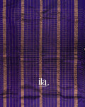 Dark Royal Blue Checkered Semi Mangalgiri Silk Cotton Saree