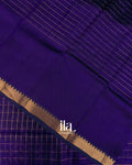 Dark Royal Blue Checkered Semi Mangalgiri Silk Cotton Saree
