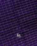 Dark Royal Blue Checkered Semi Mangalgiri Silk Cotton Saree