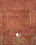 Rustic Copper Hand-Painted and Embroidered Semi Linen Tissue Saree 