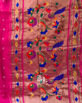 Rani Pink Bandhani Semi Silk Saree -Pallu