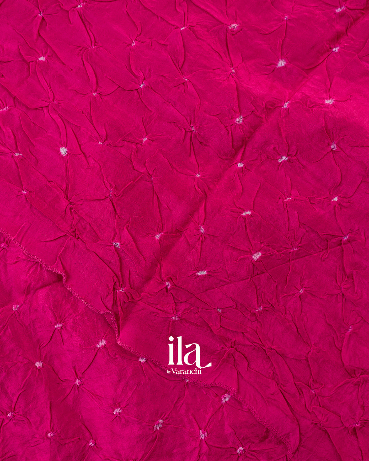 Rani Pink Bandhani Semi Silk Saree -Body