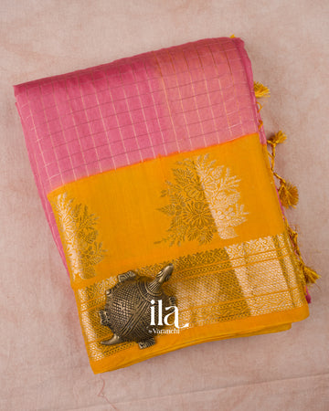 Dusty Rose Pink Assam Silk Saree 