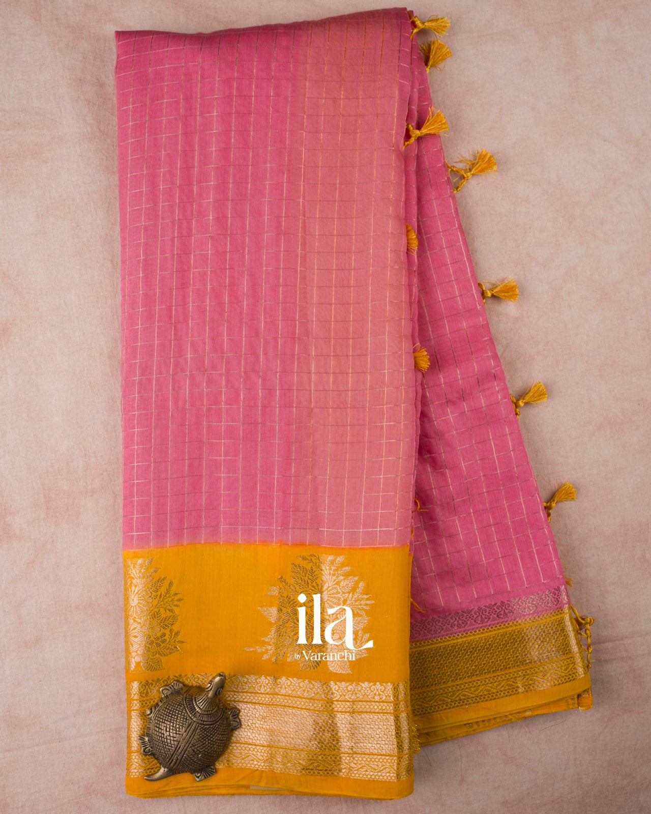 Dusty Rose Pink Assam Silk Saree 