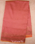 Coral Pink Pure Banarasi Semi Silk Saree