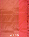 Coral Pink Pure Banarasi Semi Silk Saree