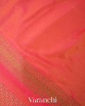 Coral Pink Pure Banarasi Semi Silk Saree