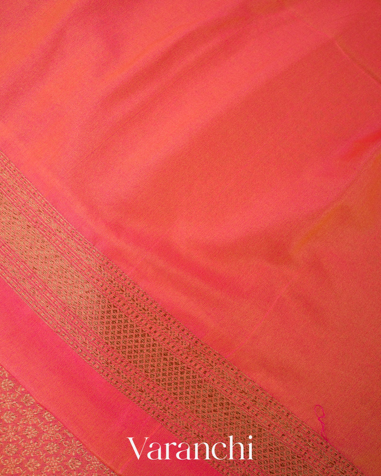 Coral Pink Pure Banarasi Semi Silk Saree