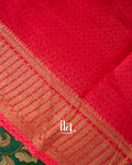 Bottle Green Kalamkari Pure Chanderi Cotton Saree