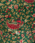 Bottle Green Kalamkari Pure Chanderi Cotton Saree