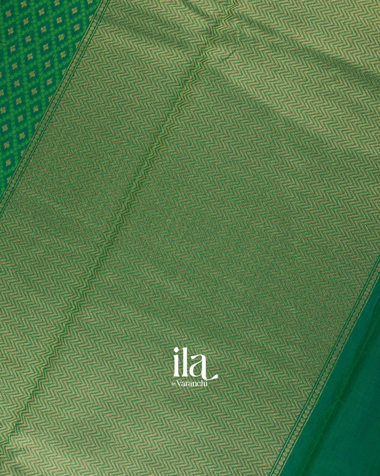 Emarald Green Semi Chanderi Cotton Saree 