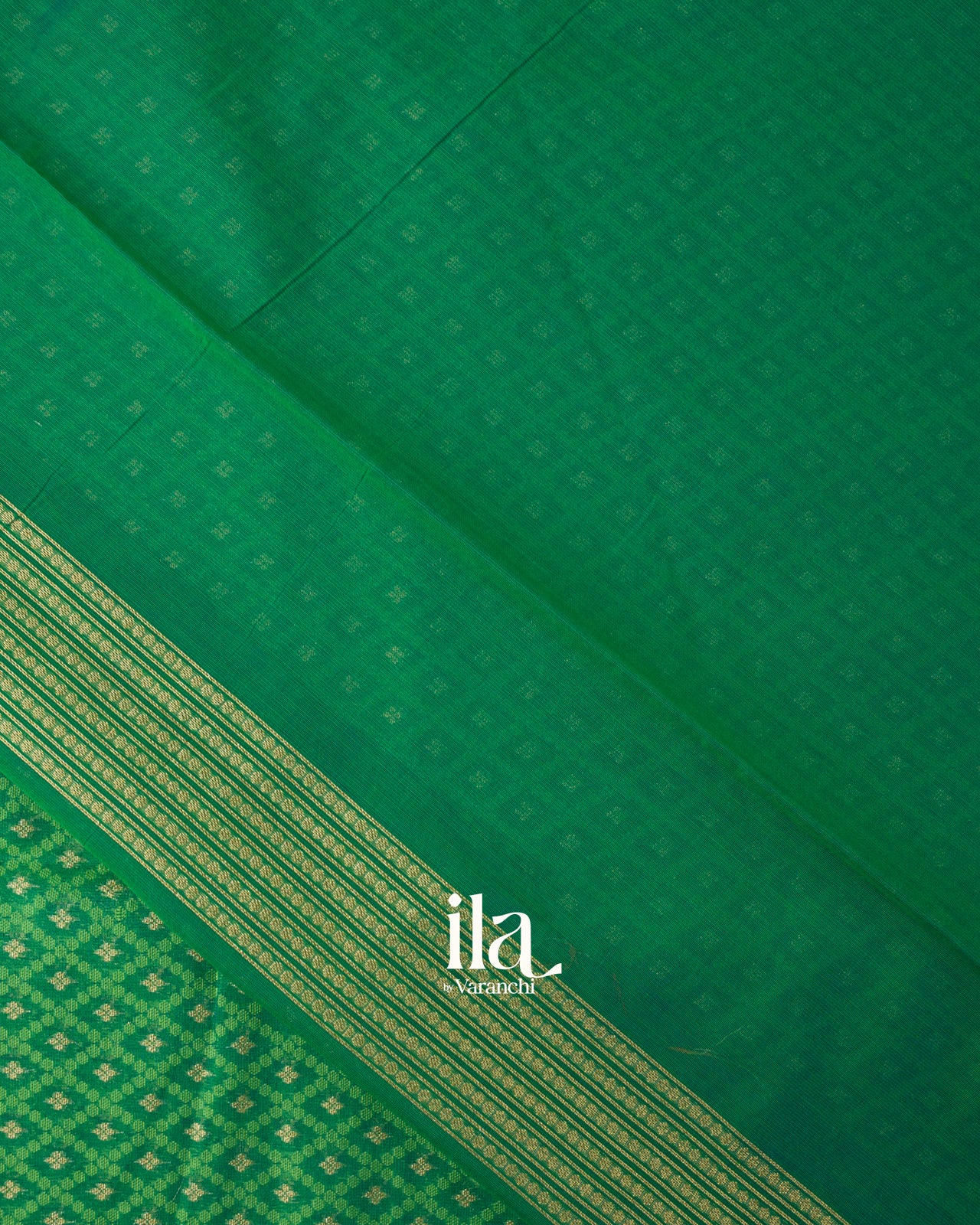 Emarald Green Semi Chanderi Cotton Saree 