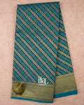 Ink Blue Lehariya Semi Chanderi Cotton Saree