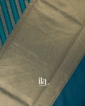 Ink Blue Lehariya Semi Chanderi Cotton Saree
