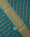 Ink Blue Lehariya Semi Chanderi Cotton Saree