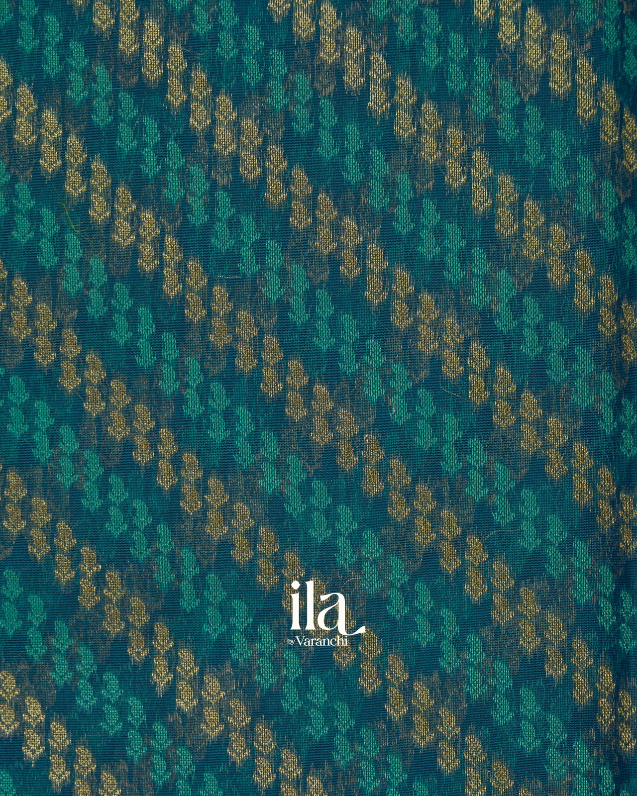 Ink Blue Lehariya Semi Chanderi Cotton Saree