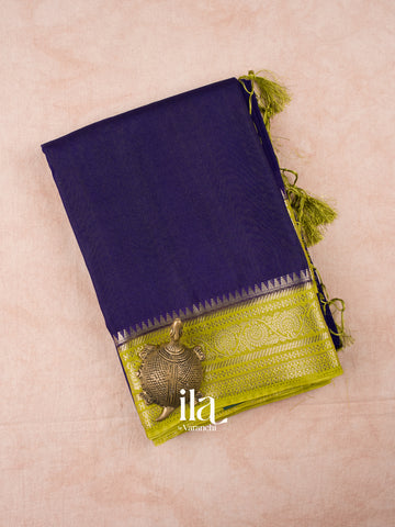 Deep Navy Blue Semi Crepe Saree