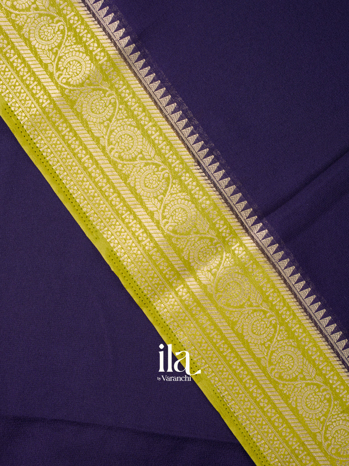 Deep Navy Blue Semi Crepe Saree