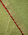 Mehandi Green French Knot Embroidered Linen Tissue Saree 