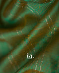 Teal Blue Striped Semi Mangalgiri Silk Cotton Saree 