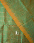 Teal Blue Striped Semi Mangalgiri Silk Cotton Saree 