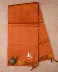 Burnt Orange  Semi Mangalgiri Silk Cotton Saree 