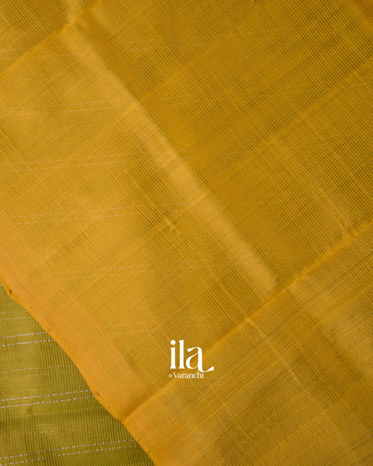 Olive Green Striped Semi Mangalgiri Silk Cotton Saree 