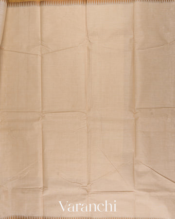 Soft Beige Kanchipuram Cotton Saree    