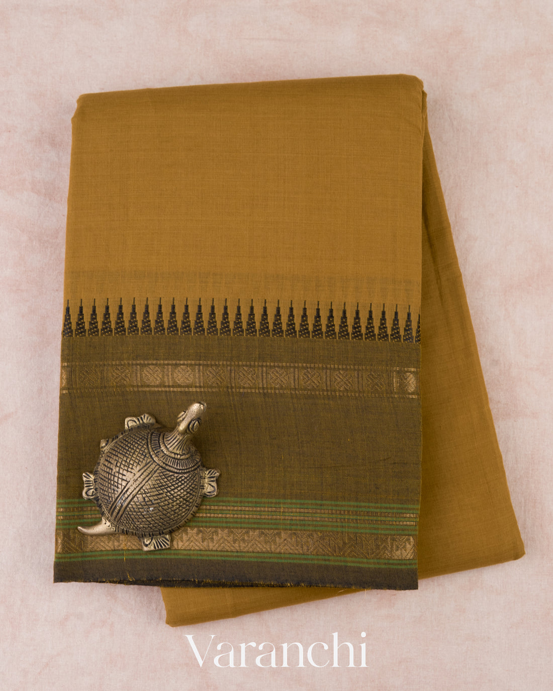 Dark Mustard Pure Kanchipuram Cotton Saree  