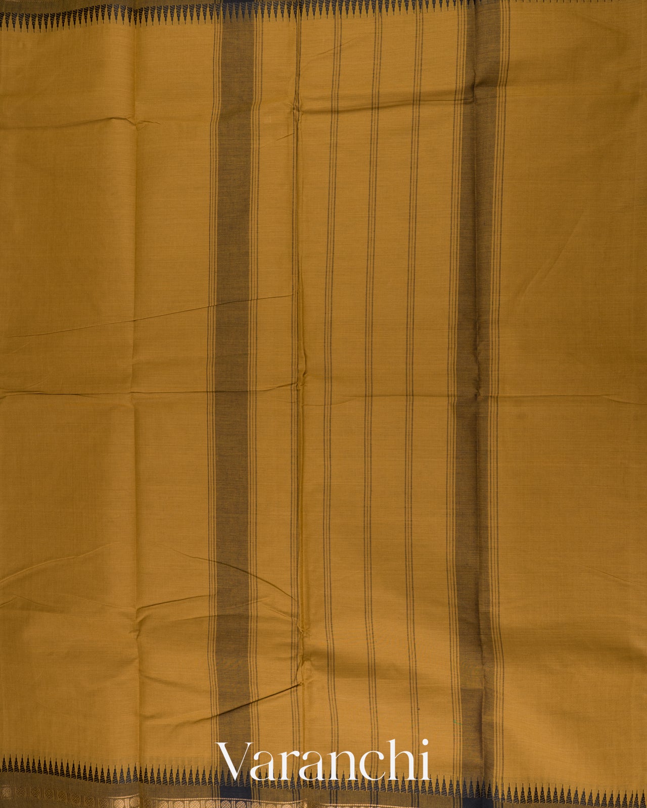 Dark Mustard Pure Kanchipuram Cotton Saree  