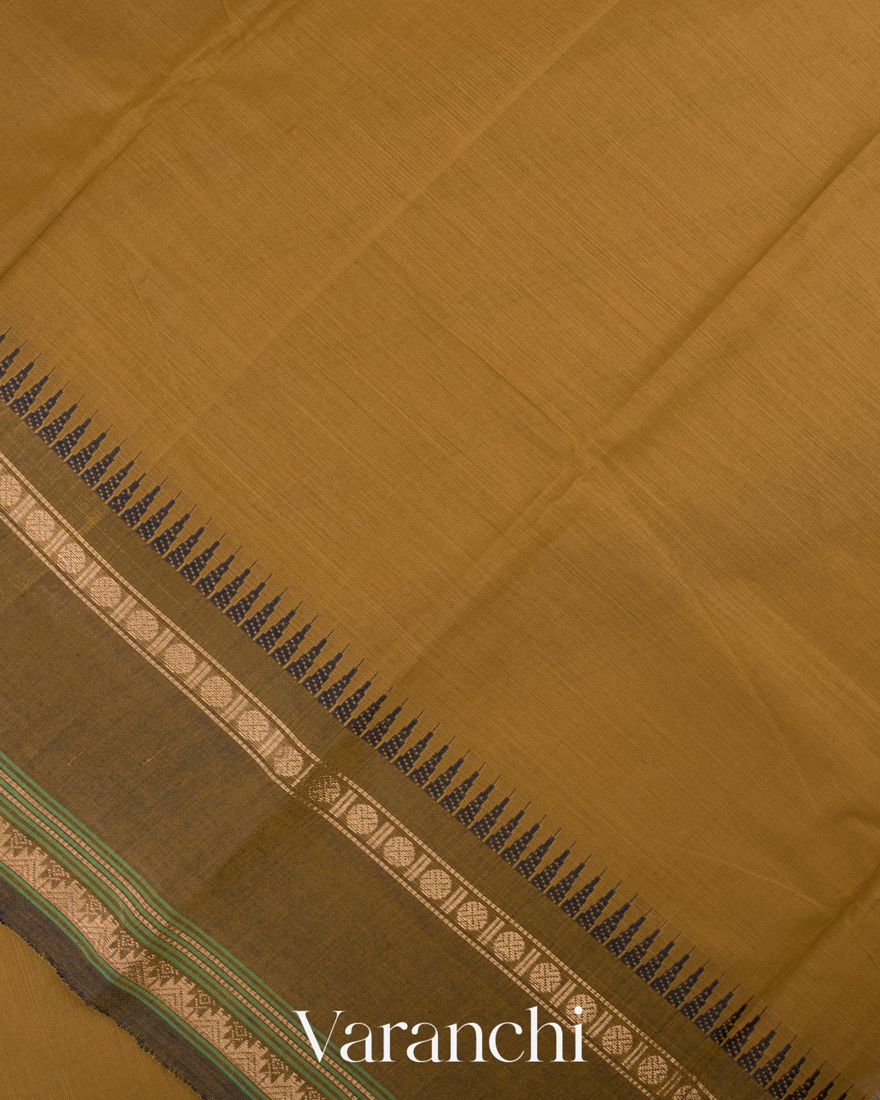 Dark Mustard Pure Kanchipuram Cotton Saree  