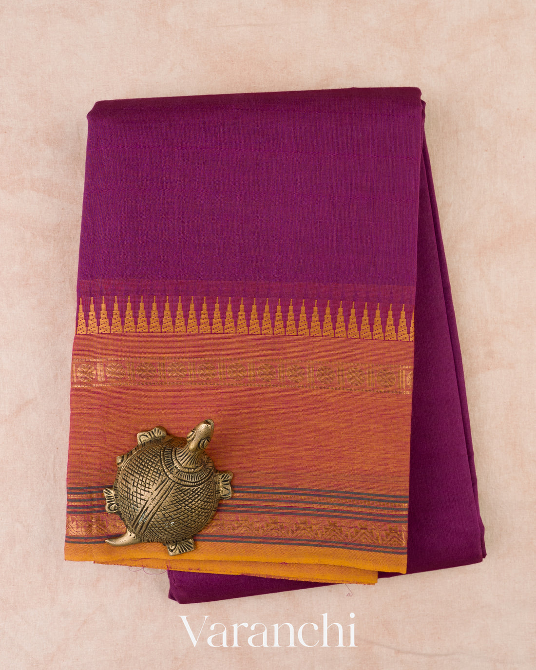Rani Purple Kanchipuram Cotton Saree