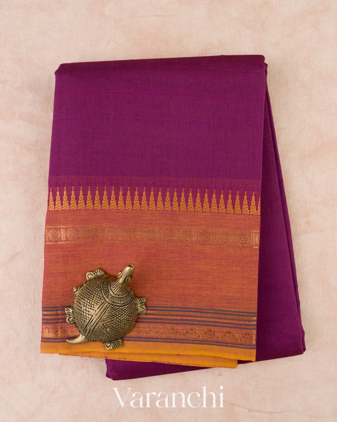 Rani Purple Kanchipuram Cotton Saree