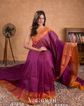Rani Purple Kanchipuram Cotton Saree