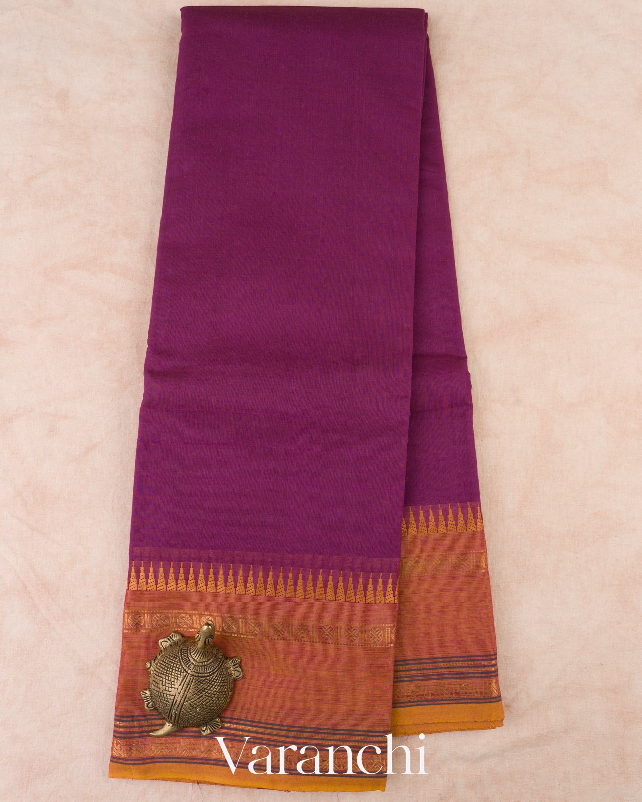 Rani Purple Kanchipuram Cotton Saree