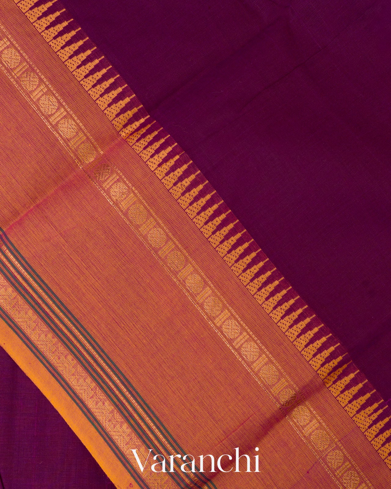 Rani Purple Kanchipuram Cotton Saree