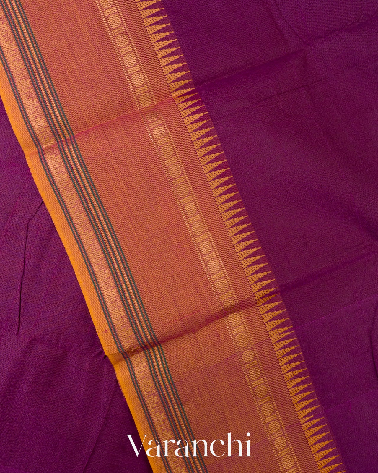 Rani Purple Kanchipuram Cotton Saree