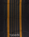 Jet Black Kanchipuram Cotton Saree