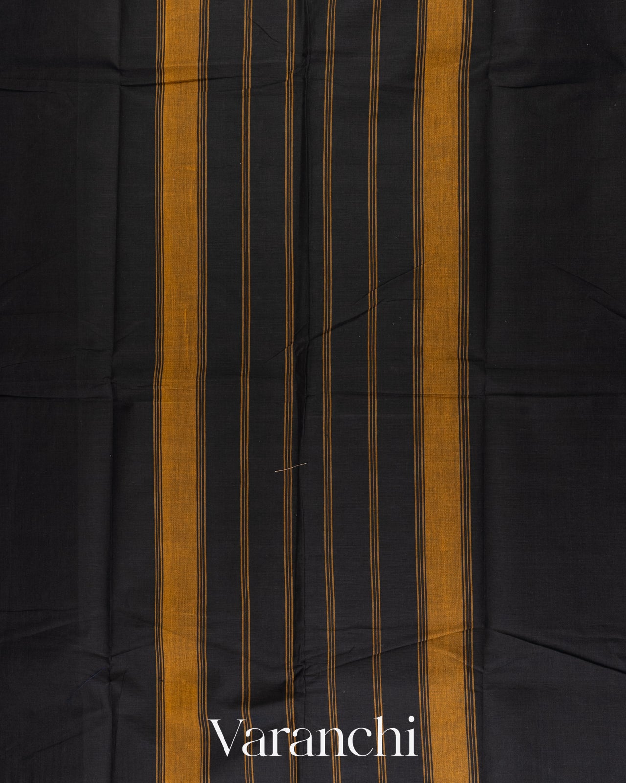 Jet Black Kanchipuram Cotton Saree