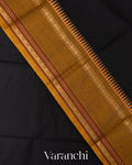 Jet Black Kanchipuram Cotton Saree